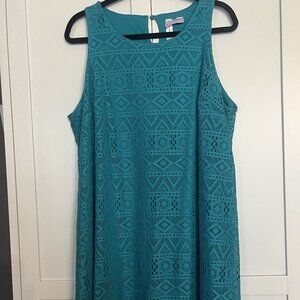 Teal Eliza J sleeveless shift dress size 2x